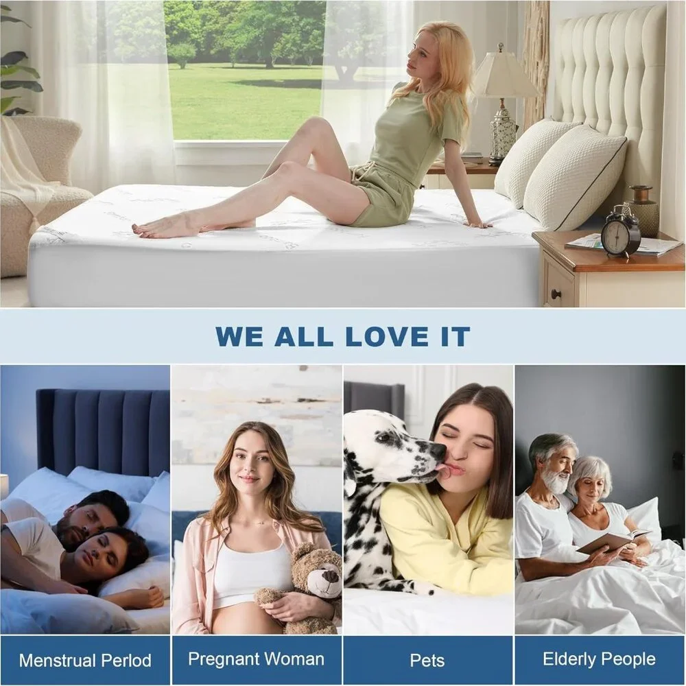 Luxurious Waterproof Full Size Mattress Protector - Washable, Noiseless Design